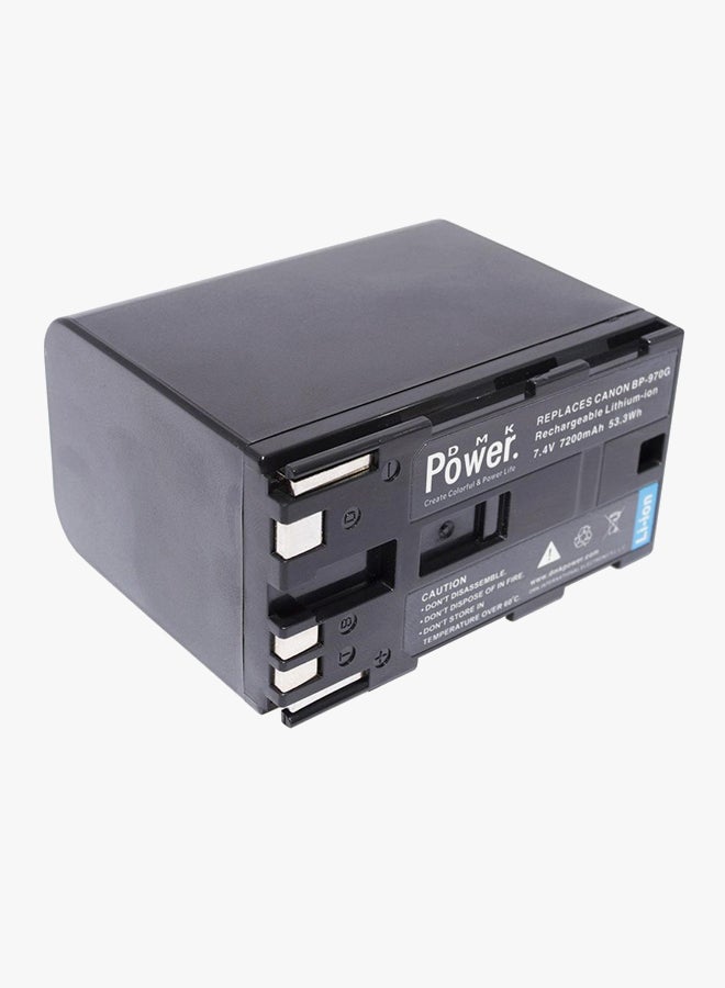 DMK - Power Bp-970G 7200Mah Battery For Canon C2 Dm-Mv1 Dm-Mv10 E1 E2 E30 Eos C100 Eos C100 Mark Ii Eos C300 C300 Pl Eos C500 C500  Cameras. Black - Image 1