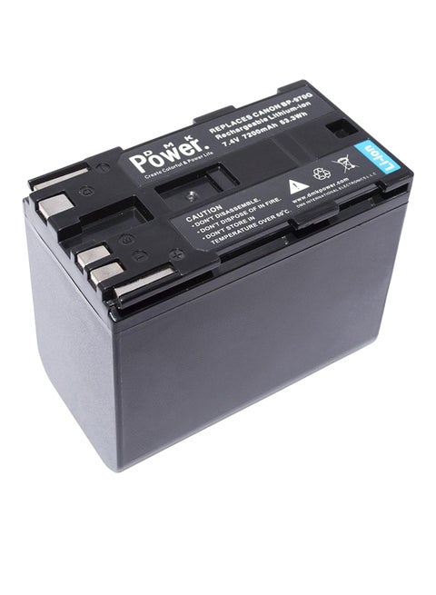 Power Bp-970G 7200Mah Battery For Canon C2 Dm-Mv1 Dm-Mv10 E1 E2 E30 Eos C100 Eos C100 Mark Ii Eos C300 C300 Pl Eos C500 C500  Cameras. Black