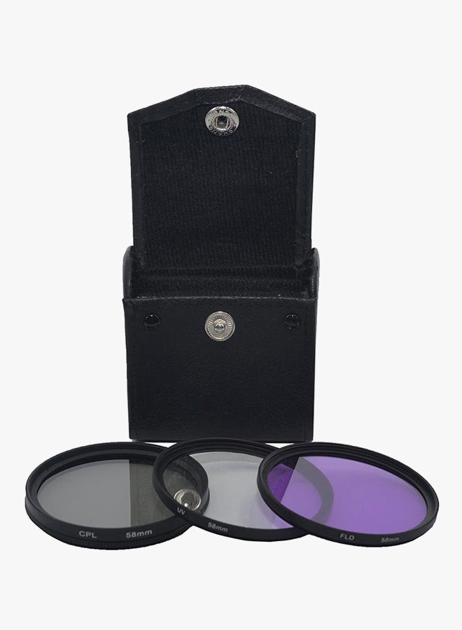 DMK - CPL/UV/FLD Camera Filter Kit With Case For Nikon D3200 D5000 D5100 D7000 D40 D60 Multicolour - Image 1