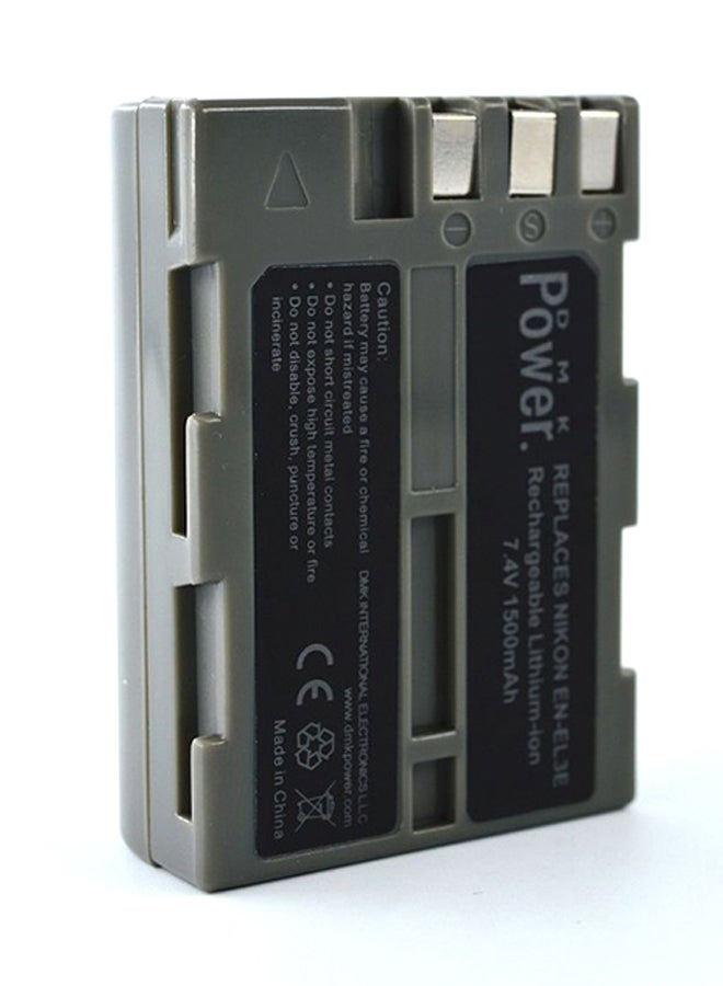 DMK - Enel3E Battery For Nikon D700 D300 D200 D100 D90 D80 D80S D70 D70S D50 Cameras Black - Image 1