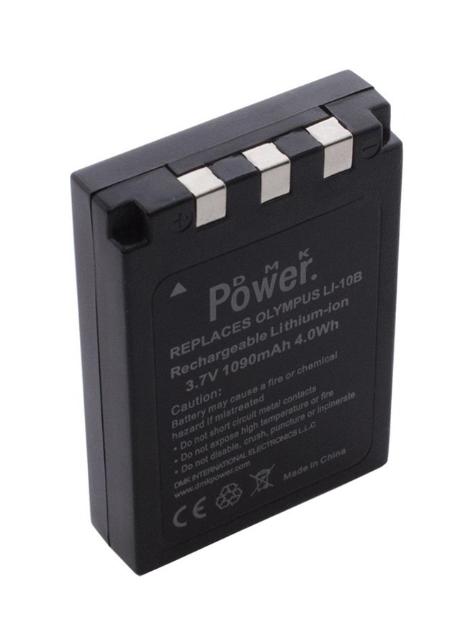 DMK Replacement Battery For Li-10B Li-12B Stylus 300 400 500 600 800 C-50 60 70 470 760 770 Camera Black - Image 1
