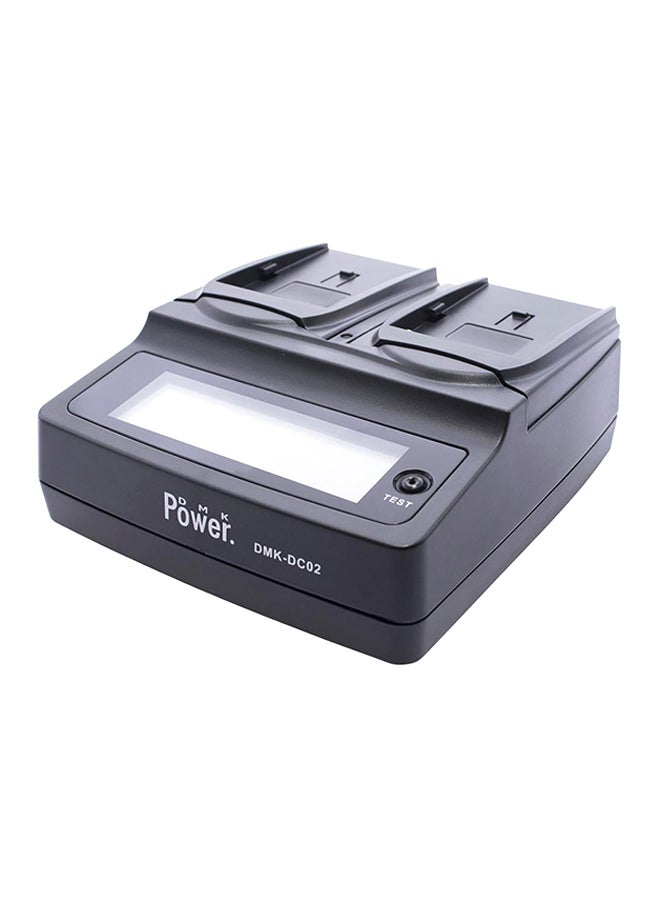 DMK DC-02 Dual Digital Battery Charger LP-E8 For Canon EOS 550D 600D X4 X5 T2I T3I  Cameras Black - Image 1