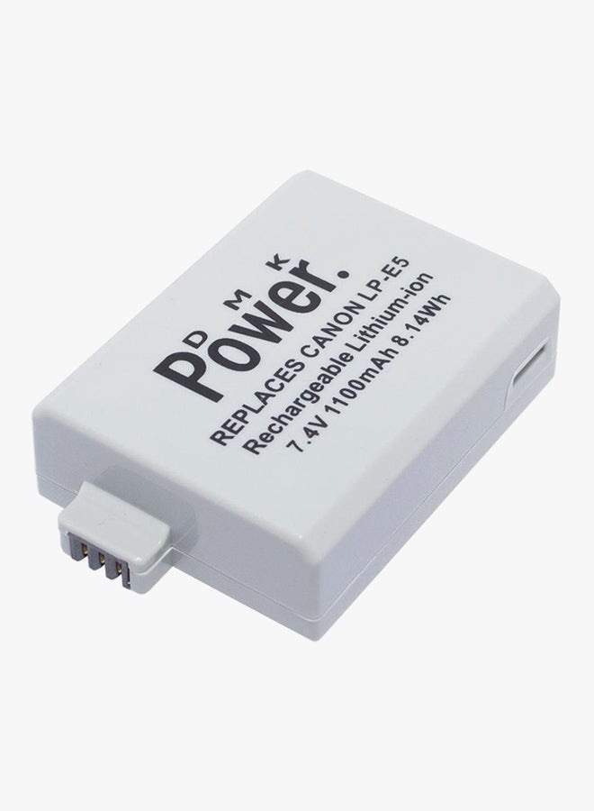 DMK Replacement Battery For EOS-REBEL XSI/EOS-1000D/EOS-500D/EOS-450D/EOS-REBEL T1I/EOS-KISS F Camera With Case White - Image 3