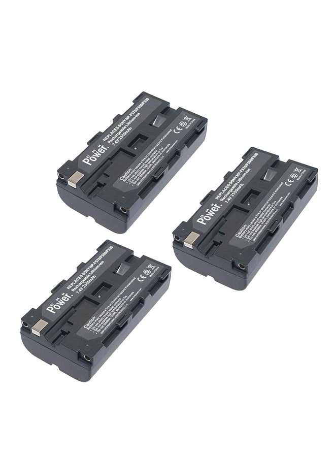 DMK Pack Of 3 NP-F570/F550 Replacement Battery Black - Image 1