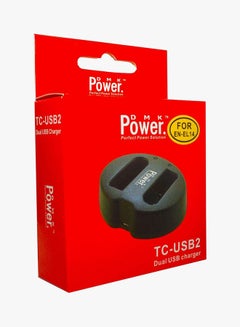 DMK EN-EL14 Double USB Charger For Nikon D5500 D5300 D5200 D5100 D3300 D3200 Black  - Image 3