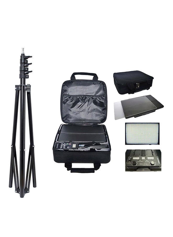 DMK Power Dmk-600Ii Led Video Light With Light Stand Kit For Professional Digital Photo And Video With All Cameras Black - Image 1