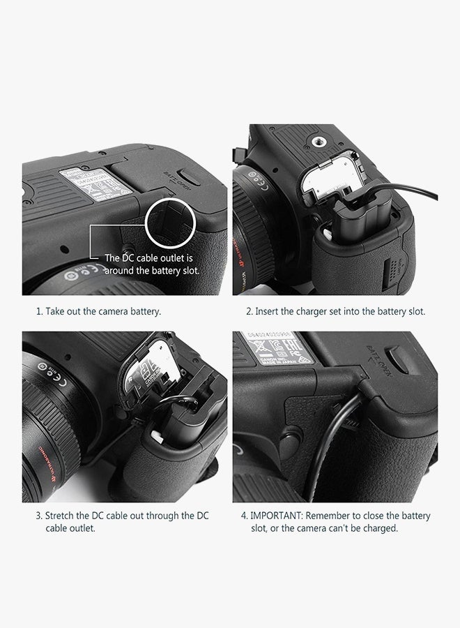 DMK Replacement AC Power Adapter For Canon EOS Rebel T5i T4i T3i T2i K*** X6 K*** X5 K*** X4 700D 650D 600D 550D Black - Image 3