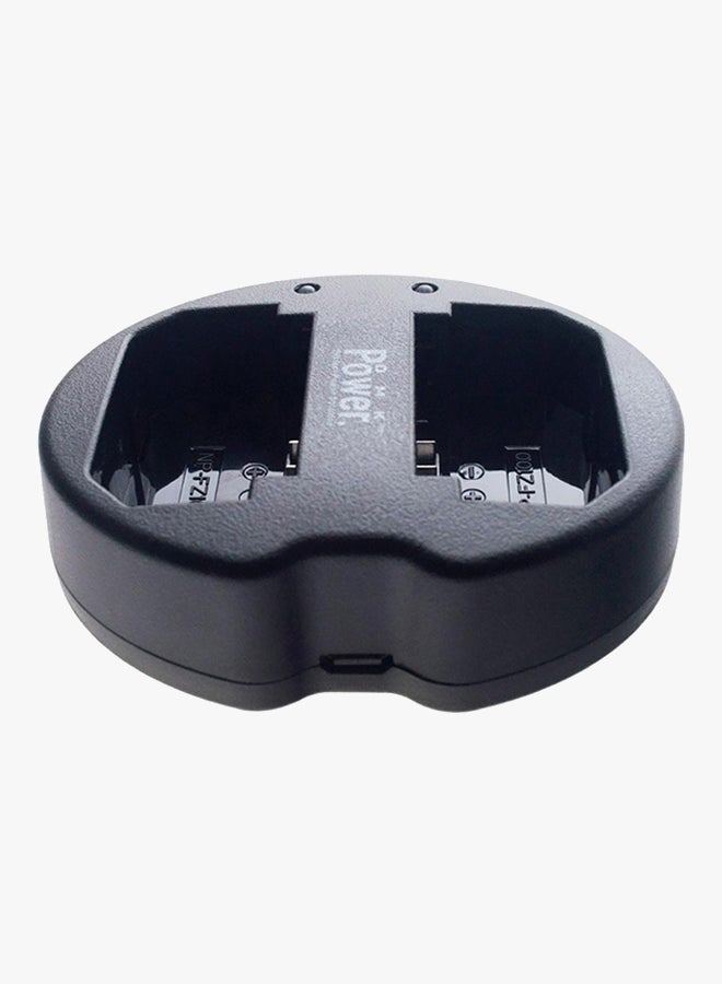 دي أم كي - NP-FZ100 شاحن USB ثنائي طراز TC-USB 2 لكاميرا سوني الرقمية NP-FZ100 Z سلسلة Z وألفا A7 III وA7R III و A9 وA9R وA9S أسود - Image 1