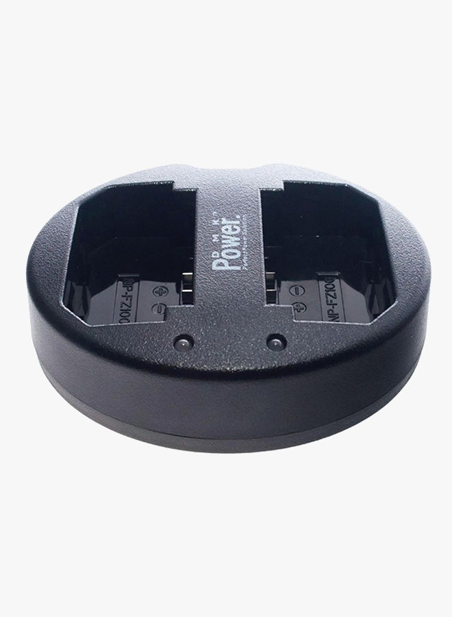 دي أم كي - NP-FZ100 شاحن USB ثنائي طراز TC-USB 2 لكاميرا سوني الرقمية NP-FZ100 Z سلسلة Z وألفا A7 III وA7R III و A9 وA9R وA9S أسود - Image 1