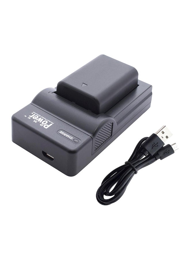 DMK - NP-FW50 Replacement Battery With TC-USB1 Single USB Charger For SONY NEX-3 3N NEX-5T NEX-6 NEX-7 A5000 A6000 A7 Camera Black - Image 1
