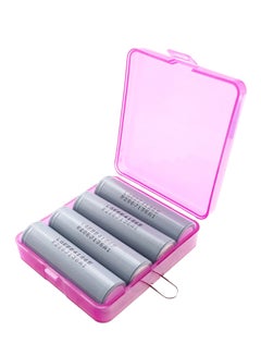 LG 4Pcs 2600Mah 3.6V 18650 Li-Ion Rechargeable Battery With Case Pink  - Image 1