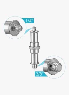 Neewer 2-Piece Metal Male Convertor Threaded Screw Adapter Silver  - Image 2