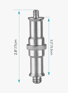 Neewer 2-Piece Metal Male Convertor Threaded Screw Adapter Silver  - Image 3