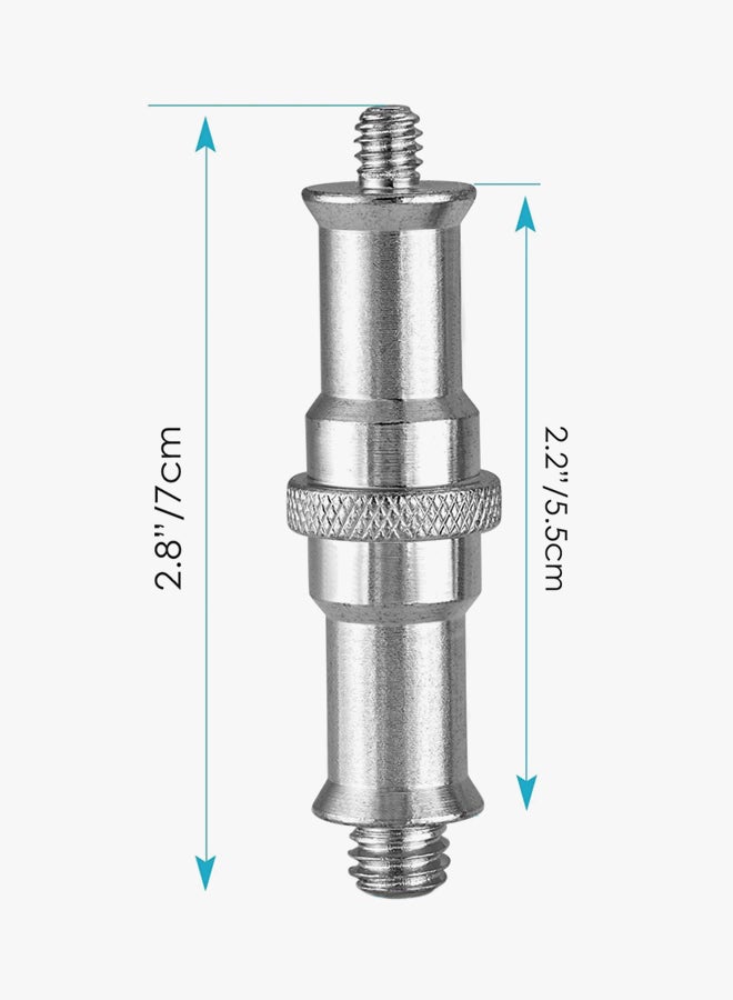 Neewer 2-Piece Metal Male Convertor Threaded Screw Adapter Silver - Image 3