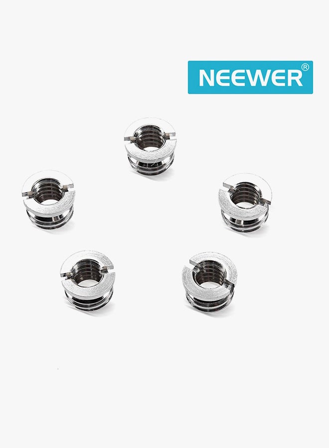 Neewer 5 Pieces Metal Screw Adapter Silver - Image 2