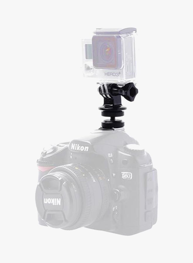 GoPro Hero To DSLR Camera Mount Adapter With Long Screw And 1/4 inch Hot Shoe Tripod Mount Black  - Image 3