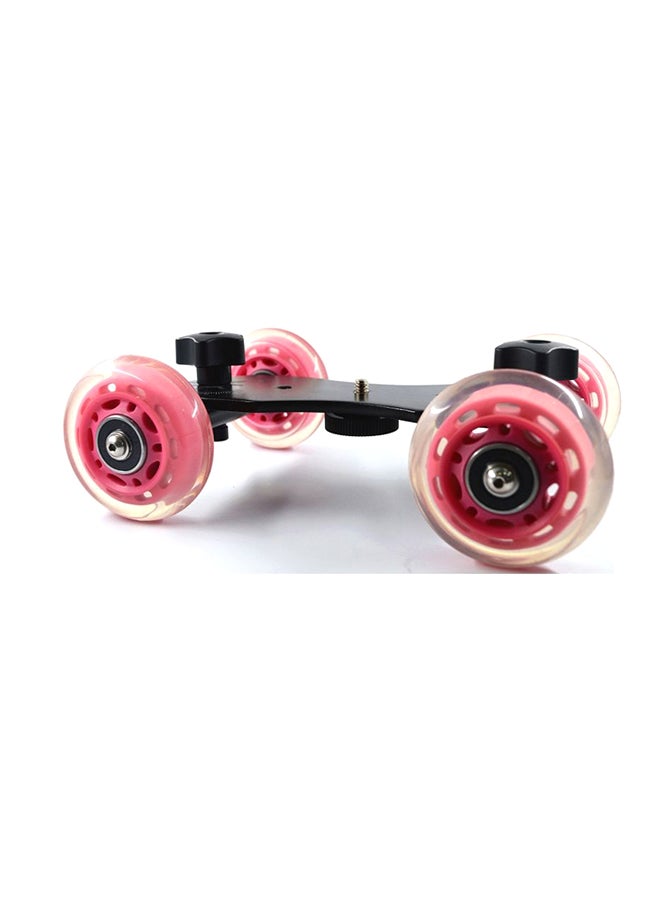 Skater Dolly Stabilizer Table Top Slider For Dslr With Ball Tripod Head Pink/Black  - Image 1