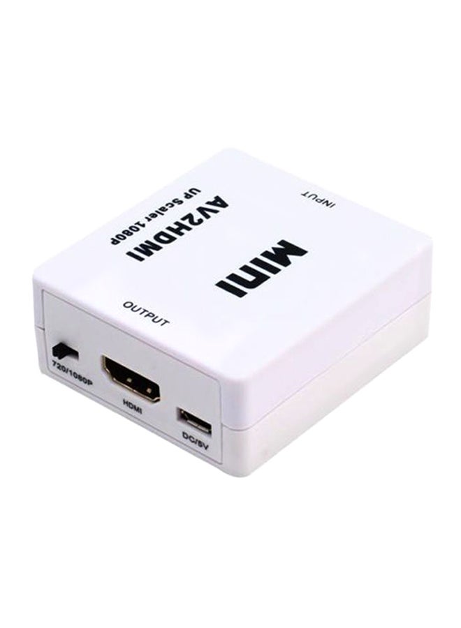 Mini AV To HDMI Composite Video Converter White  - Image 1