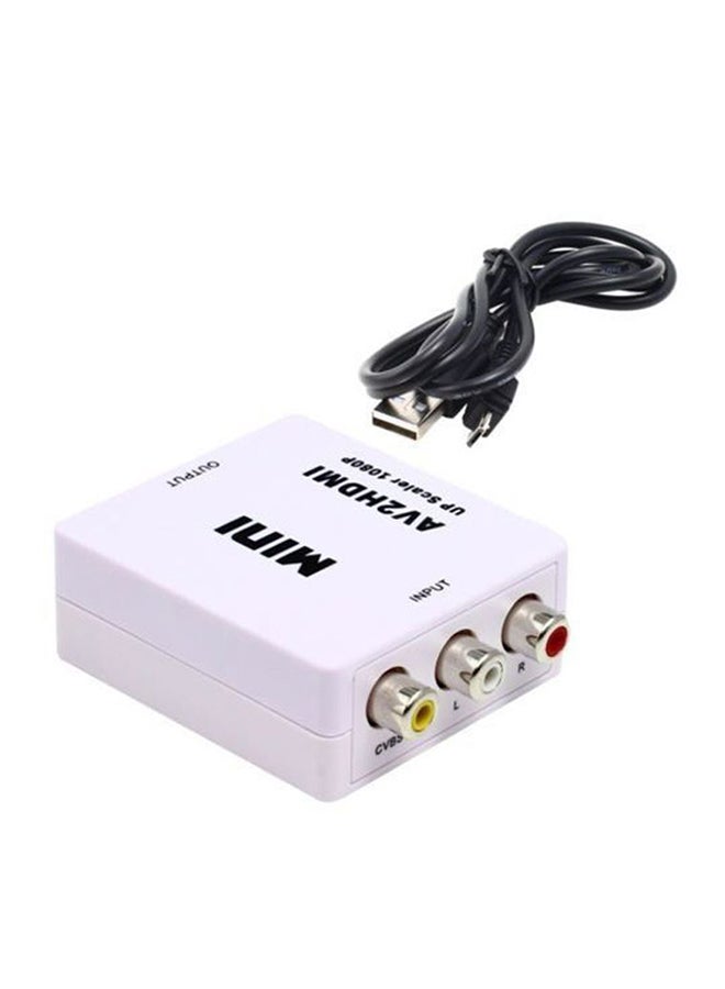 Mini AV To HDMI Composite Video Converter White  - Image 4