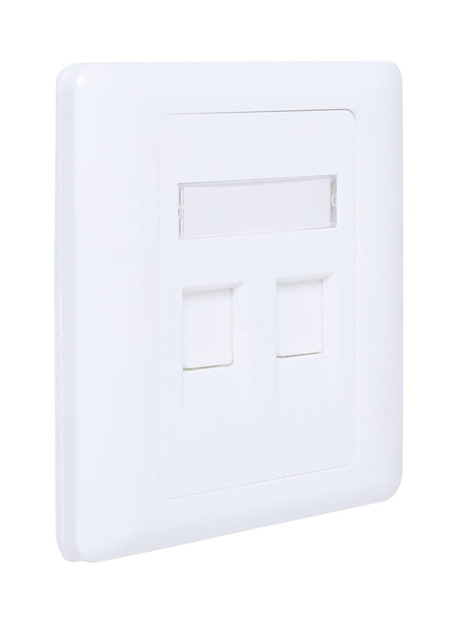 Rj 45 Faceplate 2 Port Connector White