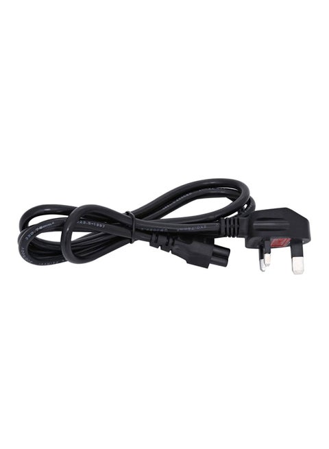 1.5m Laptop Power Cable 3 Pin to Flower with Fuse black