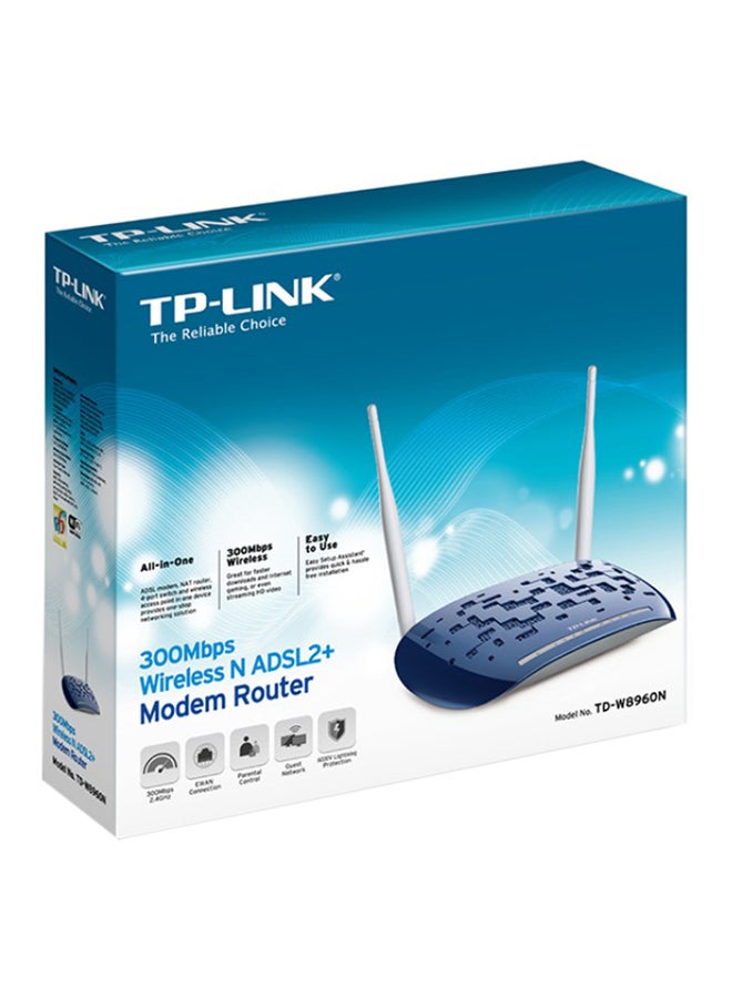 Generic - Modem Router TP-Link TD-W8960N 300Mbps Wireless N ADSL2 300Mbps multicolour - Image 1