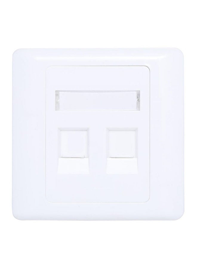 Rj 45 Faceplate 2 Port Connector White