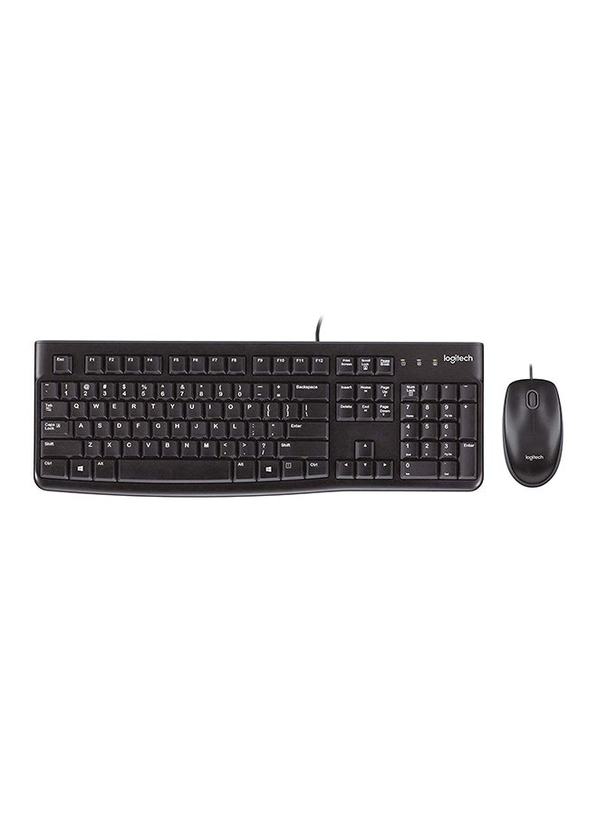 Logitech - MK120 USB Keyboard And Mouse Set black US Layout Black - Image 1