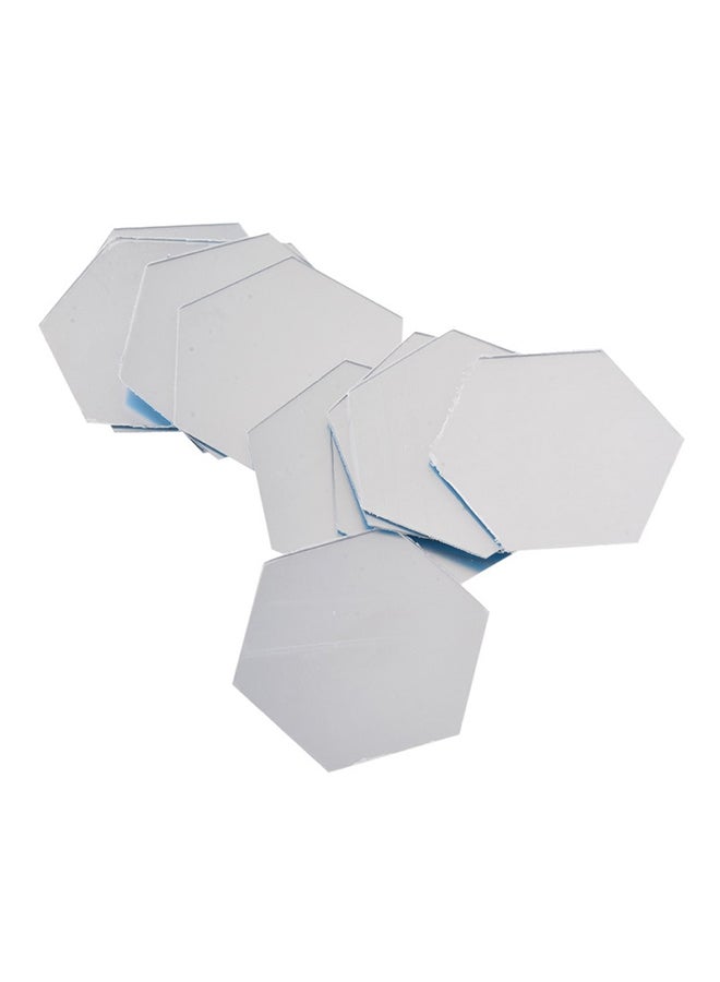 Cool Baby 12-Piece 3D Hexagon Acrylic Mirror Wall Stickers Silver - Image 2