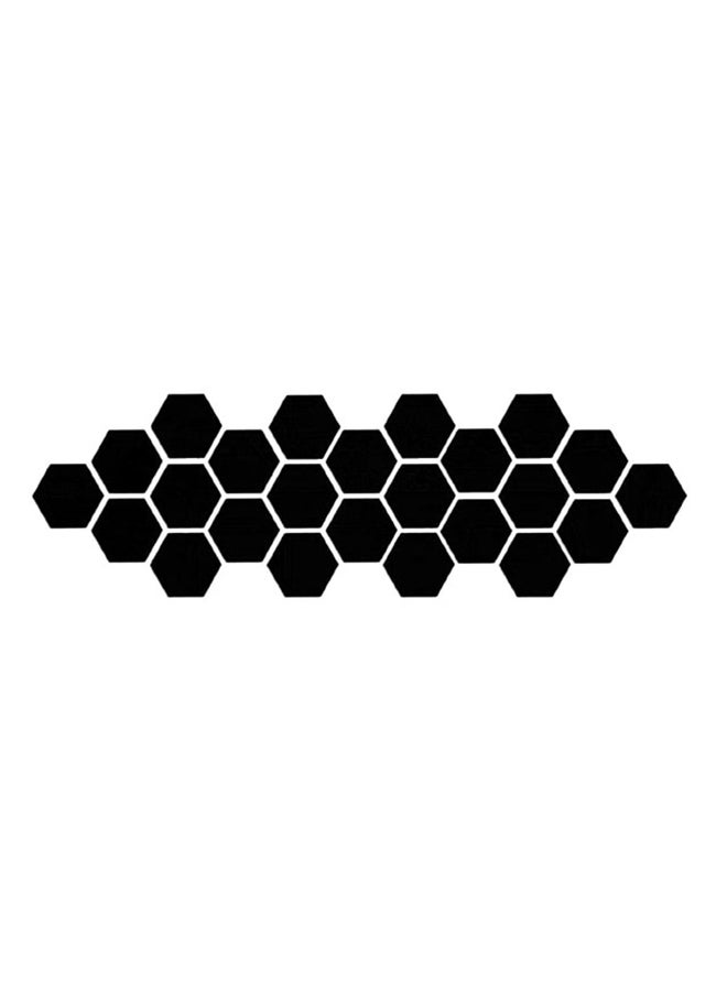 Cool Baby 12-Piece 3D Hexagon Acrylic Mirror Wall Stickers Black 10x8.5x5centimeter  - Image 1