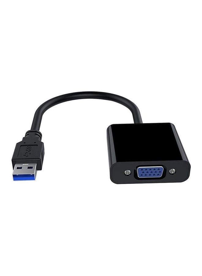 أليش محول من USB 3.0/2.0 مذكر إلى VGA مؤنث أسود  - Image 1