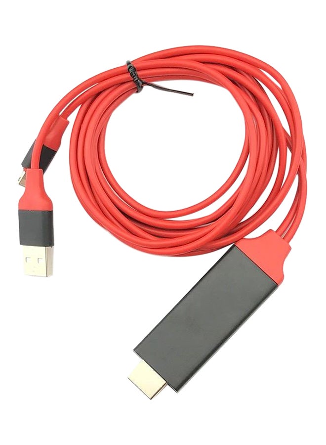 Lightning To HDMI Converter For iOS Red - Image 1