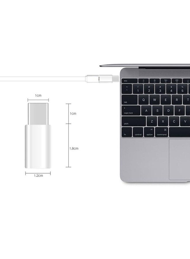 موصل بمنفذ Type-C ذكر إلى منفذ مايكرو USB أبيض - Image 2