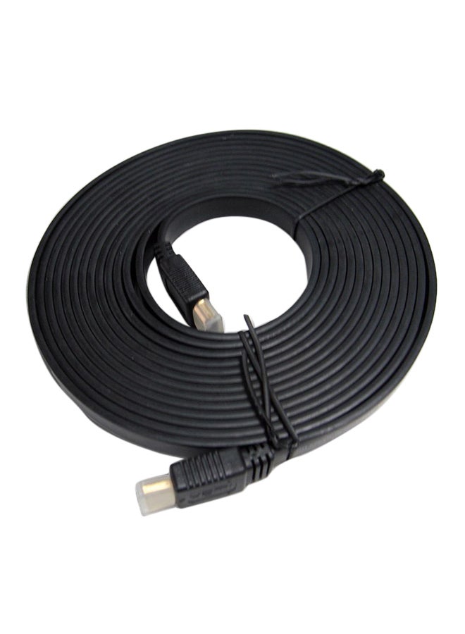 كابل مسطح HDMI إلى HDMI 1080P أسود - Image 2