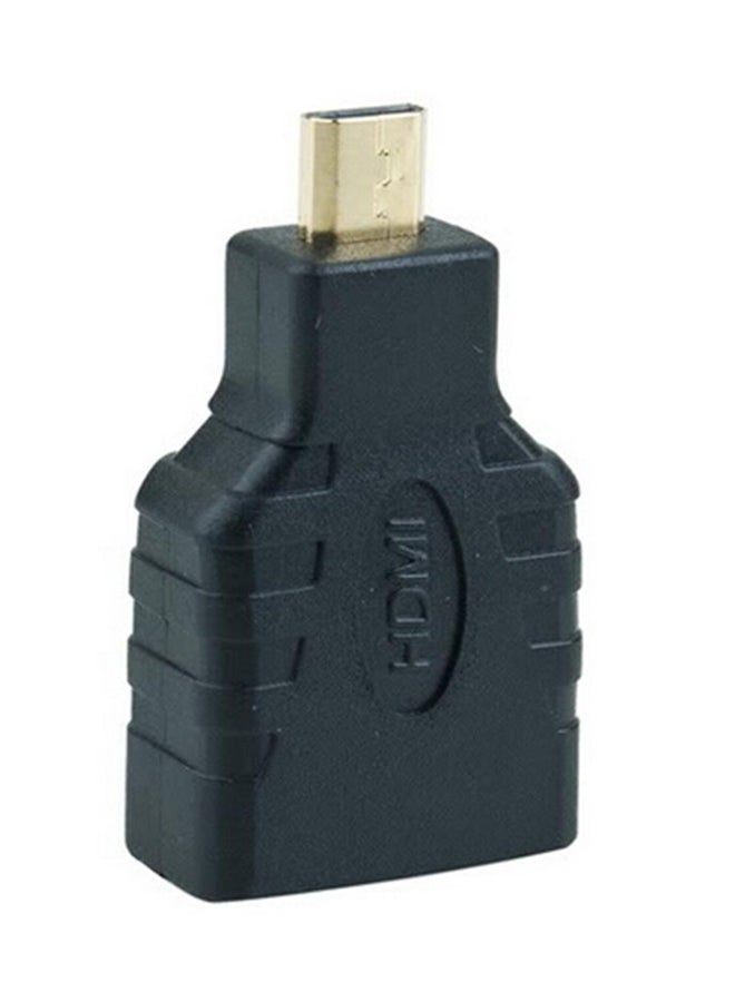 HDMI Female To Micro HDMI Type D Male Adapter Black  - Image 2