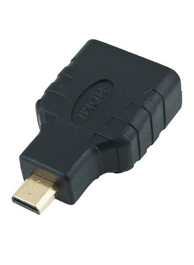HDMI Female To Micro HDMI Type D Male Adapter Black  - Image 1