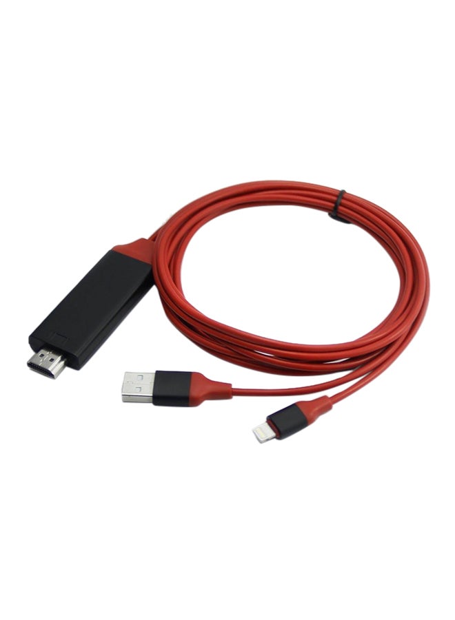 Generic - Lightning To HDMI Adapter Red/Black - Image 1