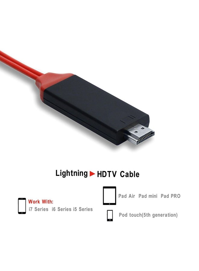 Generic - Lightning To HDMI Adapter Red/Black - Image 1