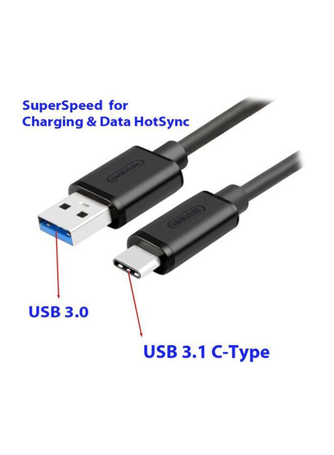 USB 3.1 To Type-C Data/ Charging Cable Black - Image 2