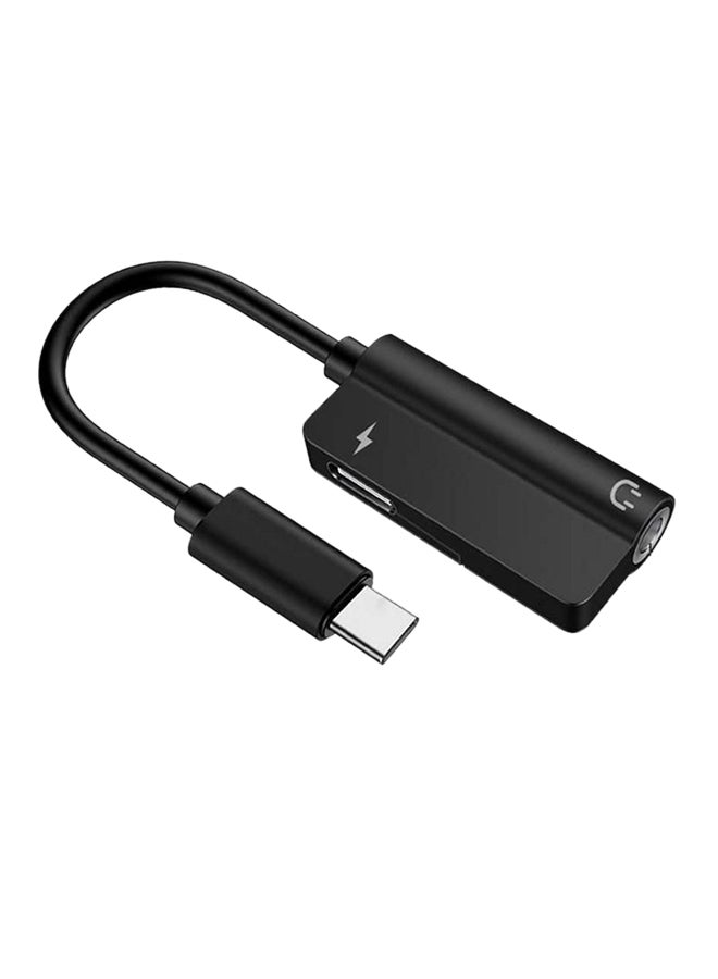 محول 2 في 1 من Type-C إلى Type-C مقاس 3.5 مم أسود - Image 1