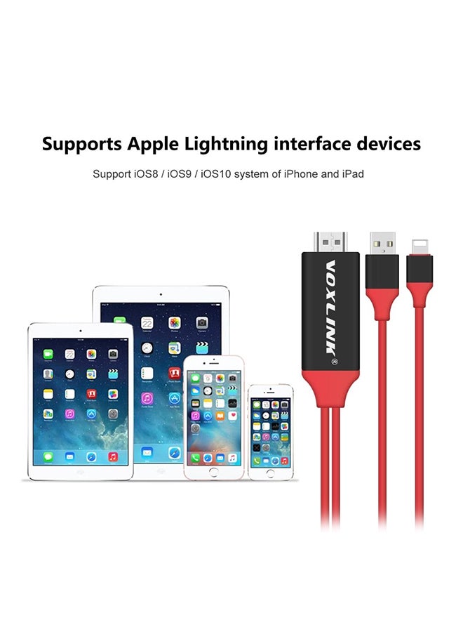 VOXLINK - Lightning To HDMI Adapter Red/Black - Image 1
