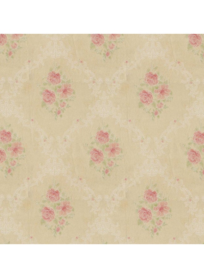 غاتي ورق حائط بطبعة عالية الجودة بيج / وردي 1000 x 53سم