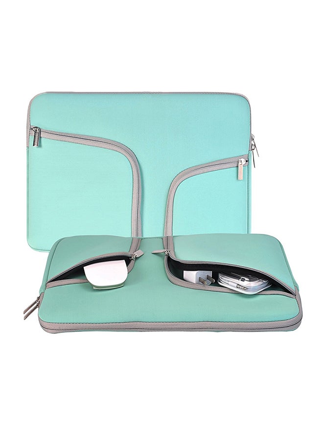 حافظة لابتوب واقية مزودة بسحاب مزدوج لأجهزة ماك بوك آير 13/ برو 13 المزود بشاشة ريتينا، مقاس 13.3 بوصة أزرق أكوا - Image 3