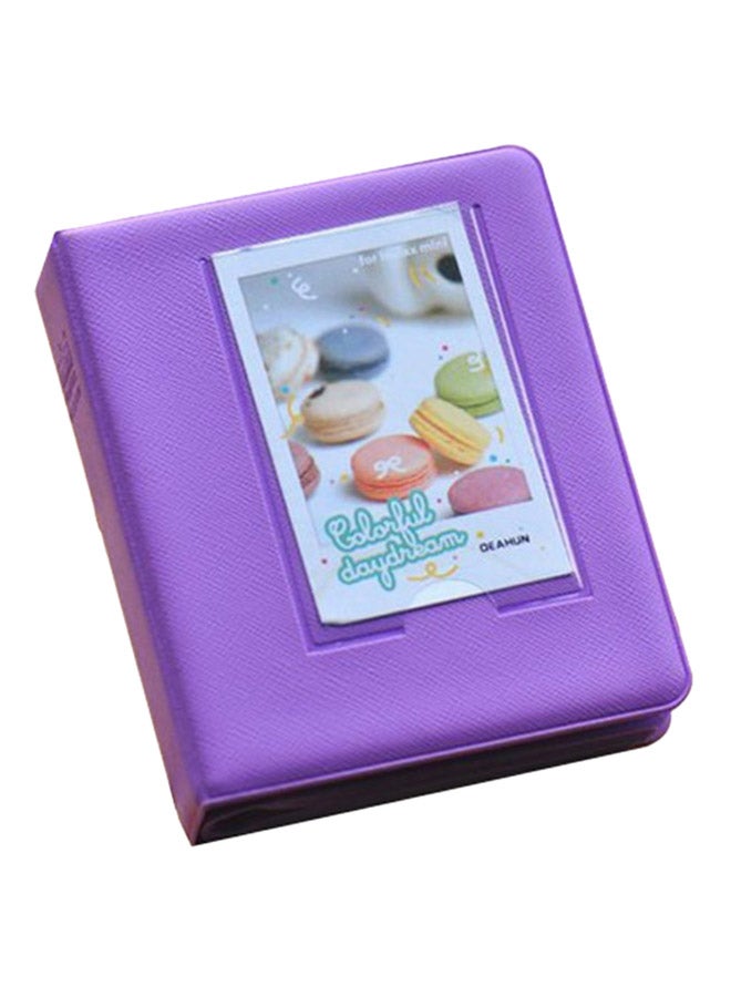 64 Pockets Mini Photo Album For Fujifilm Instax Mini Cameras Purple - Image 1