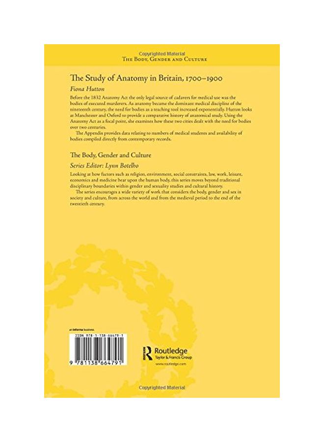 The Study Of Anatomy In Britain 1700-1900 paperback english - 21-Jan-16  - Image 2