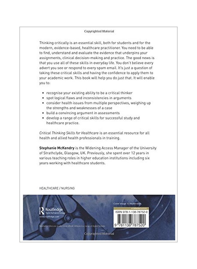 Critical Thinking Skills For Healthcare paperback english - 13-Jul-15  - Image 2