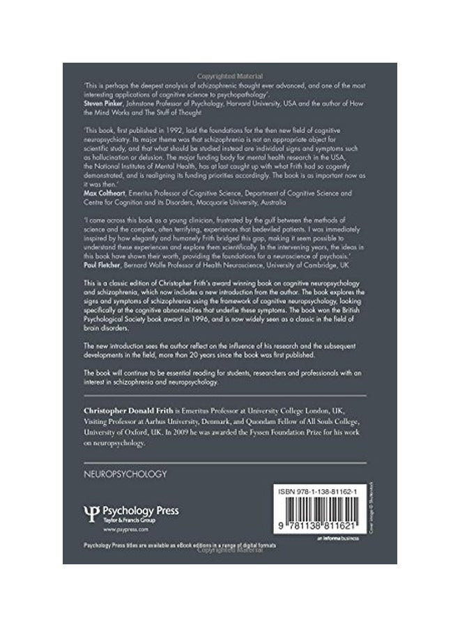 The Cognitive Neuropsychology Of Schizophrenia paperback english - 11-Feb-15