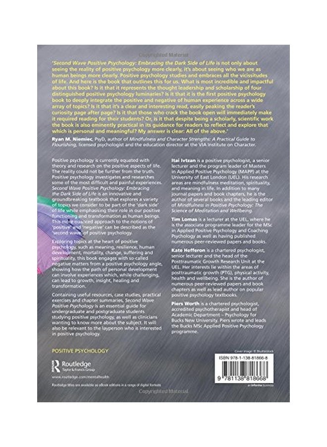 Second Wave Positive Psychology: Embracing The Dark Side Of Life paperback english - 20-Nov-15 - Image 2