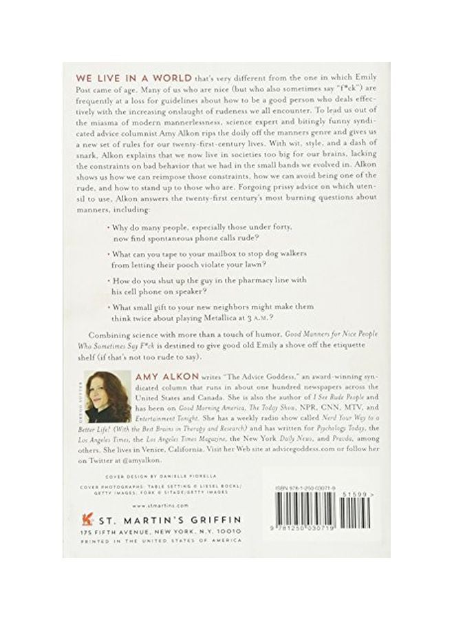 Good Manners For Nice People Who Sometimes Say F**k Paperback English by Amy Alkon - 26-Jun-14