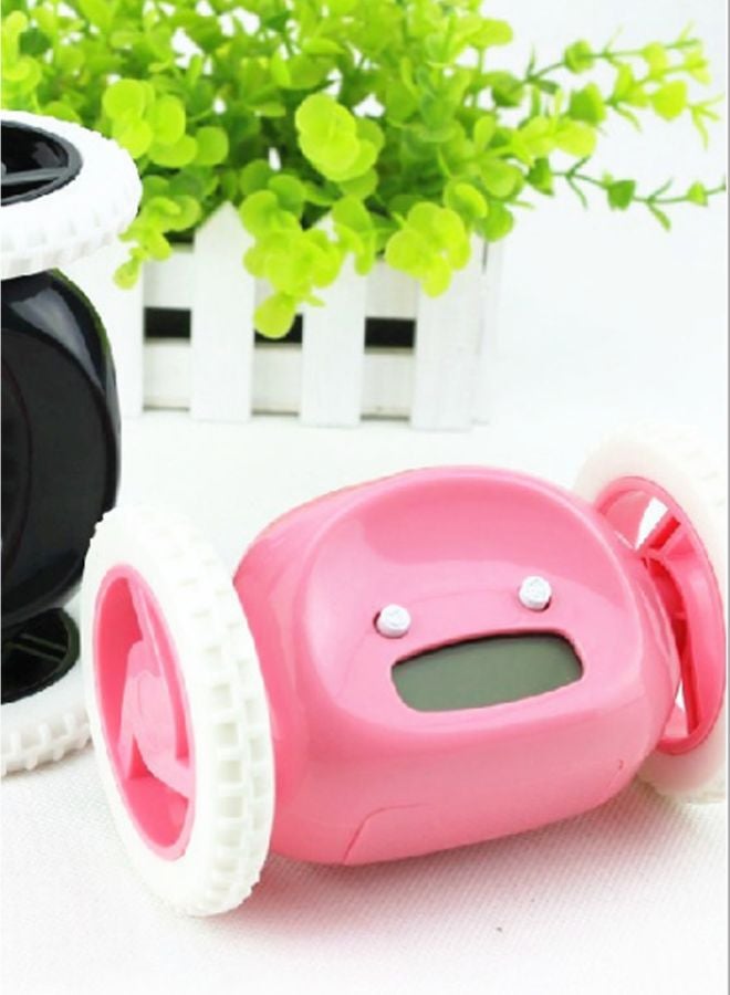 Runaway Alarm Clock Pink/White 13x8.5x8.5cm - Image 3